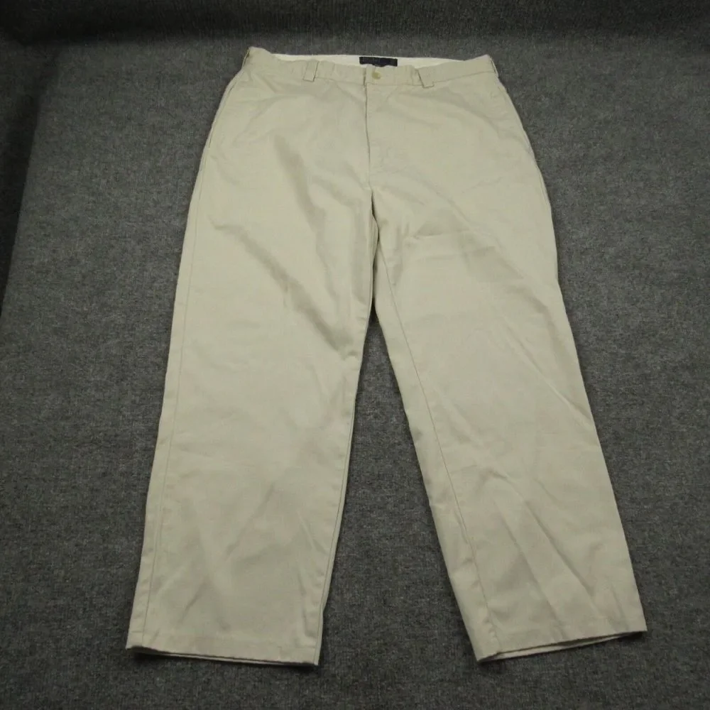 Polo Ralph Lauren Pant Men 36x27 Philip Flat Front Beige Chino Straight Academia